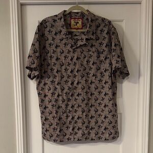 Cinch Men's Black and Brown Patterned Shirt